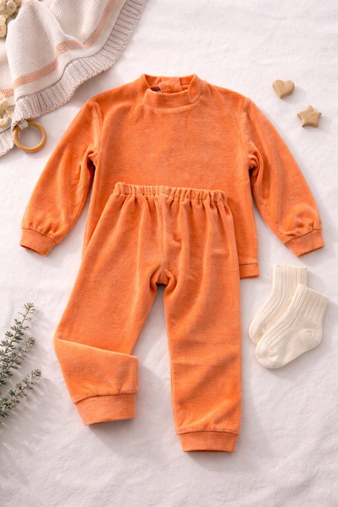 Turuncu Basic Çocuk Eşofman Takımı - Görsel 2