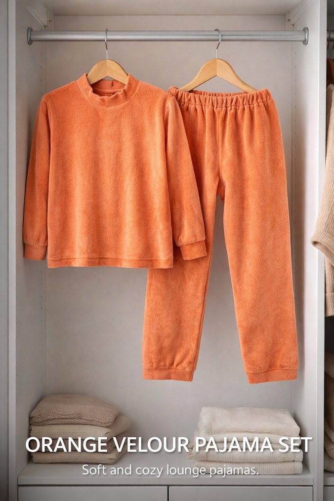 Turuncu Basic Çocuk Eşofman Takımı - Görsel 4