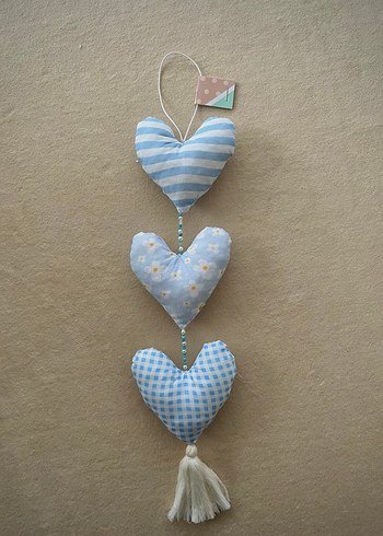 Mavi Kalp Figürlü Asma Kapı Süsü - Görsel 5