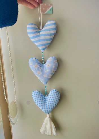 Mavi Kalp Figürlü Asma Kapı Süsü - Görsel 2