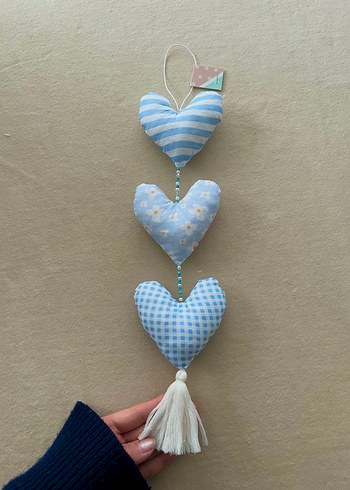 Mavi Kalp Figürlü Asma Kapı Süsü - Görsel 6