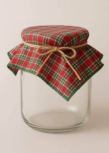 10 lu Kırmızı Ekose kavanoz süsü- peçete - Görsel 2