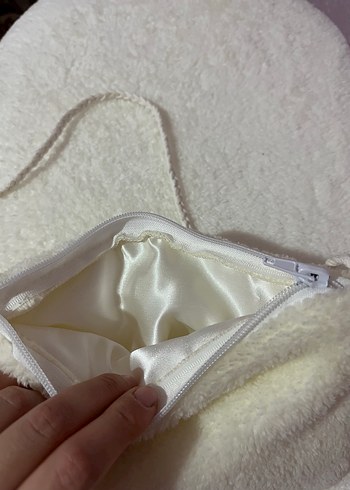 Bohem Tarzı Krem Kadın Peluş Çanta - Görsel 5