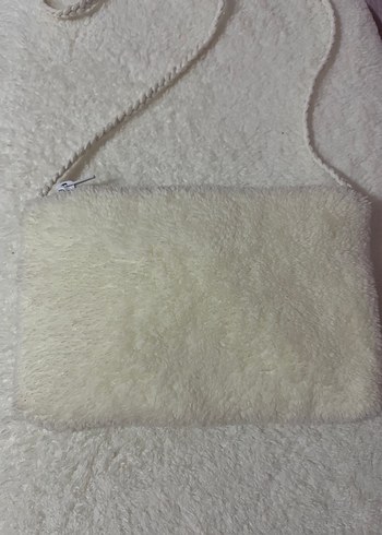 Bohem Tarzı Krem Kadın Peluş Çanta - Görsel 6