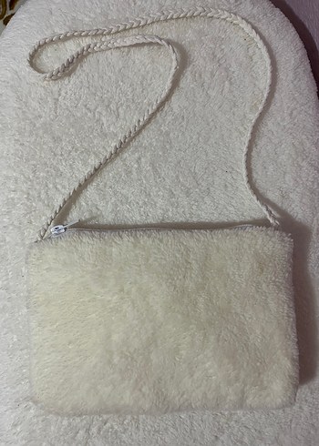 Bohem Tarzı Krem Kadın Peluş Çanta - Görsel 7