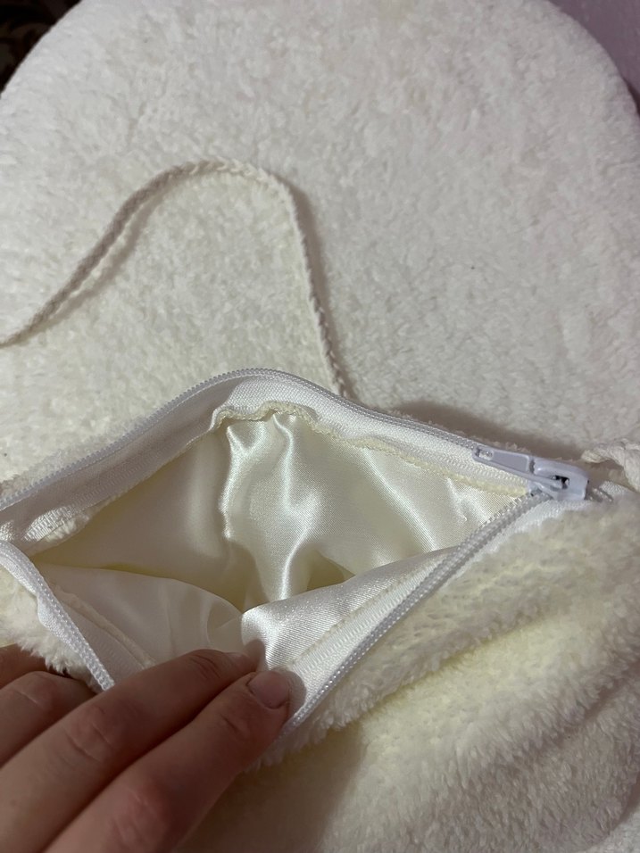 Bohem Tarzı Krem Kadın Peluş Çanta - Görsel 5