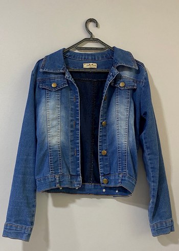 Mavi Düğmeli Kadın Denim Ceket