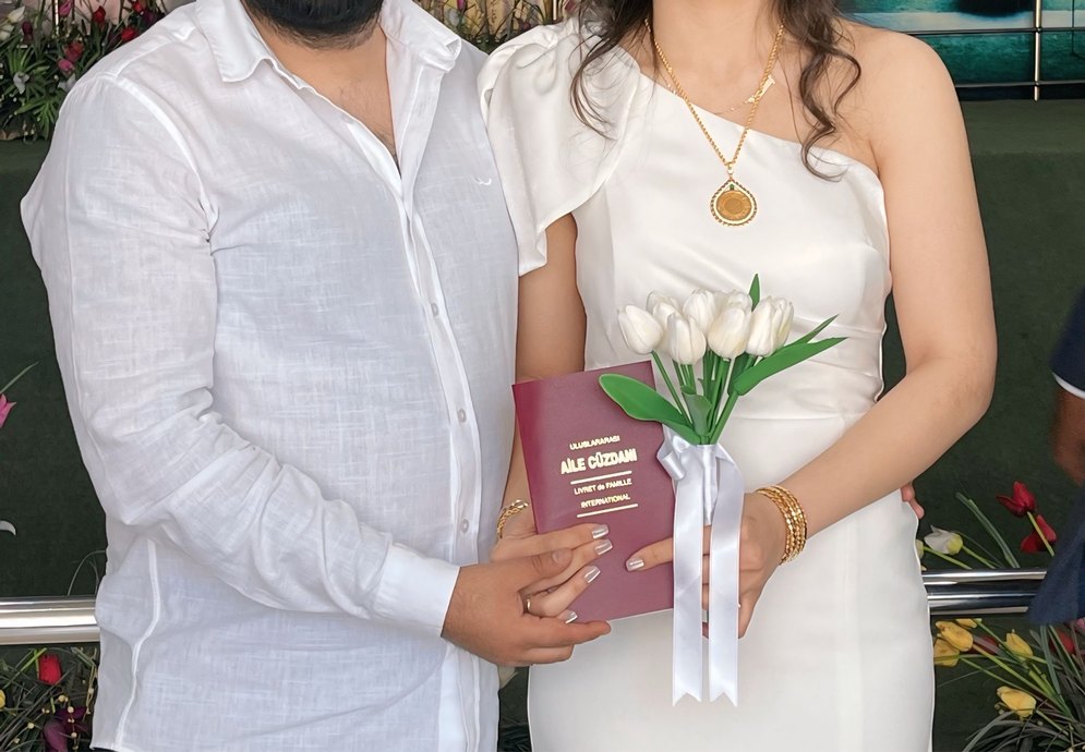 Beyaz Midi Düğün Elbisesi Notch Yaka - Görsel 2