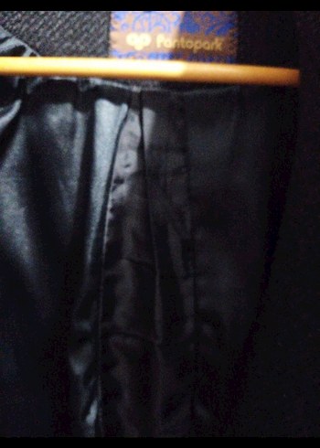 Düğmeli Gri Erkek Yün Kaban - Görsel 5