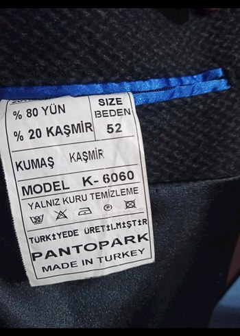 Düğmeli Gri Erkek Yün Kaban - Görsel 4