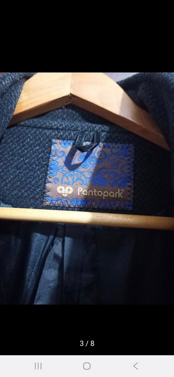 Düğmeli Gri Erkek Yün Kaban - Görsel 3