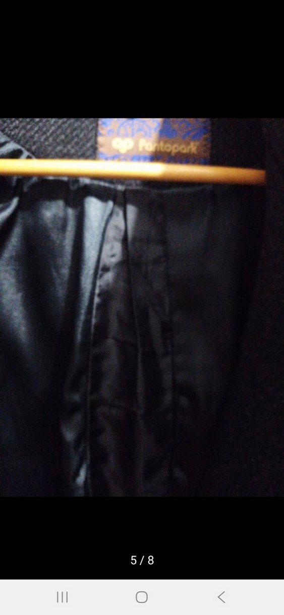 Düğmeli Gri Erkek Yün Kaban - Görsel 5