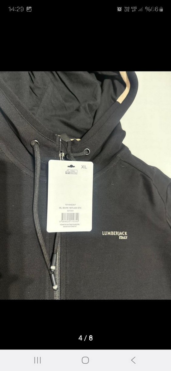 Fermuarlı Siyah Erkek Street Wear Sweatshirt - Görsel 4