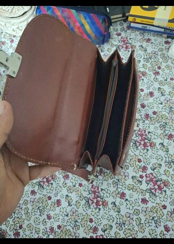 Kahverengi Deri Tokalı Vintage Kadın Portföy Çanta - Görsel 5