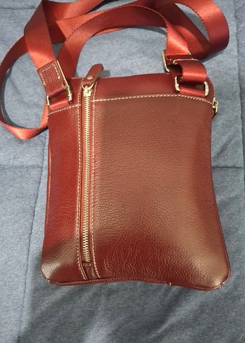 Bordo Fermuarlı Erkek Omuz Çantası Hakiki Deri Grande 6551 - Görsel 8