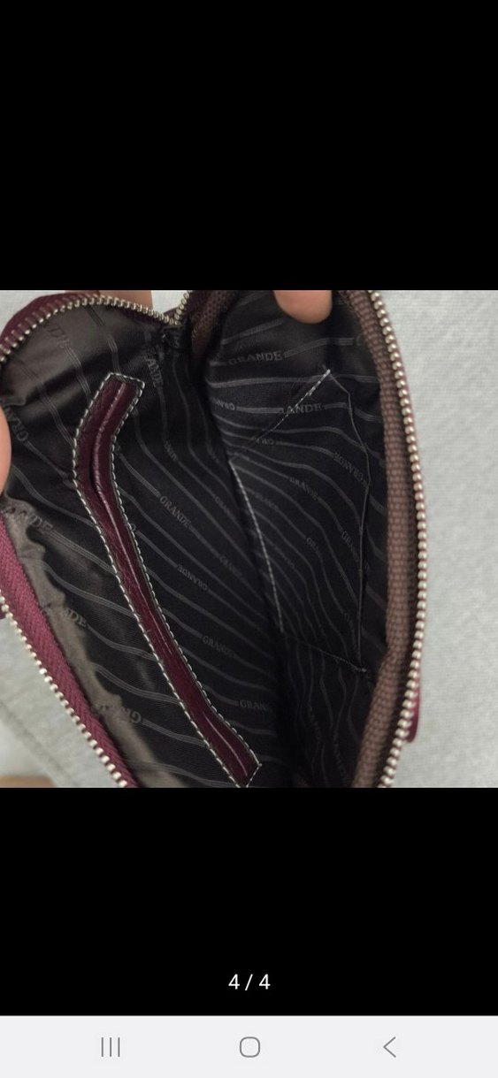 Bordo Fermuarlı Erkek Omuz Çantası Hakiki Deri Grande 6551 - Görsel 4