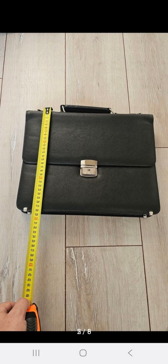 Siyah Erkek Evrak Çantası Tokalı anahtarı taşıma askısı var - Görsel 2