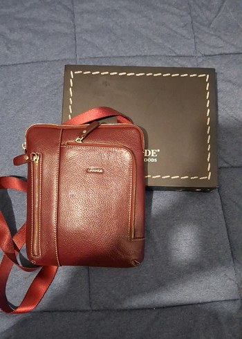 Bordo Modern Klasik Erkek Omuz Çantası ve Siyah Kemer Cüzdan Set - Görsel 9