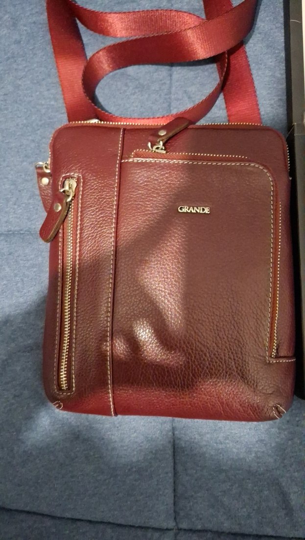 Bordo Modern Klasik Erkek Omuz Çantası ve Siyah Kemer Cüzdan Set - Görsel 4