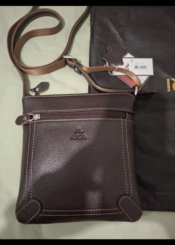 Deri Fermuarlı Kadın Çanta - Kahverengi AKA - Görsel 6