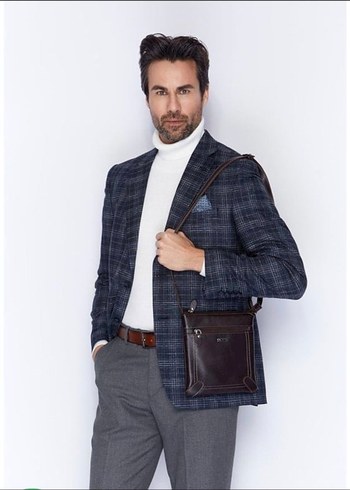 Deri Fermuarlı Kadın Çanta - Kahverengi AKA - Görsel 2