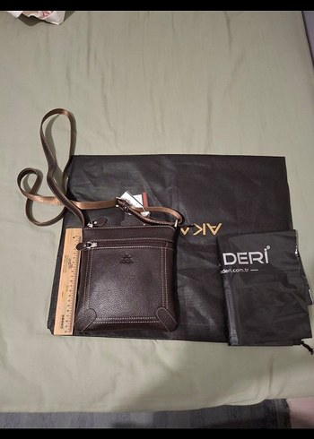 Deri Fermuarlı Kadın Çanta - Kahverengi AKA - Görsel 8