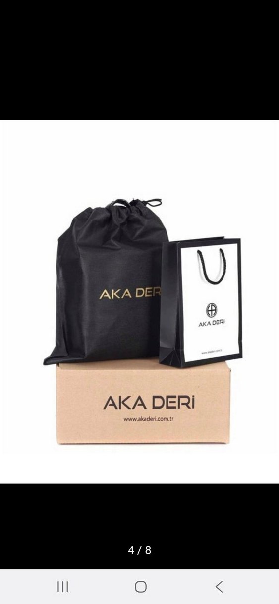 Deri Fermuarlı Kadın Çanta - Kahverengi AKA - Görsel 4