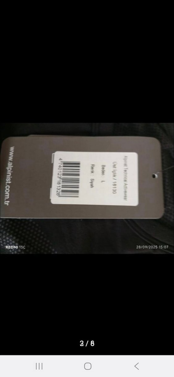 alpinist üst içlik L beden - Görsel 2