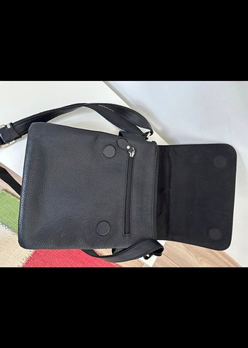 Siyah Erkek Omuz Çantası Tokalı Aka deri - Görsel 3