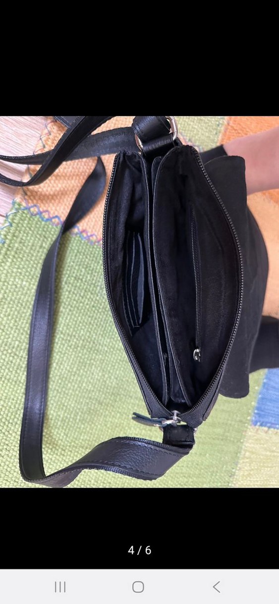 Siyah Erkek Omuz Çantası Tokalı Aka deri - Görsel 4
