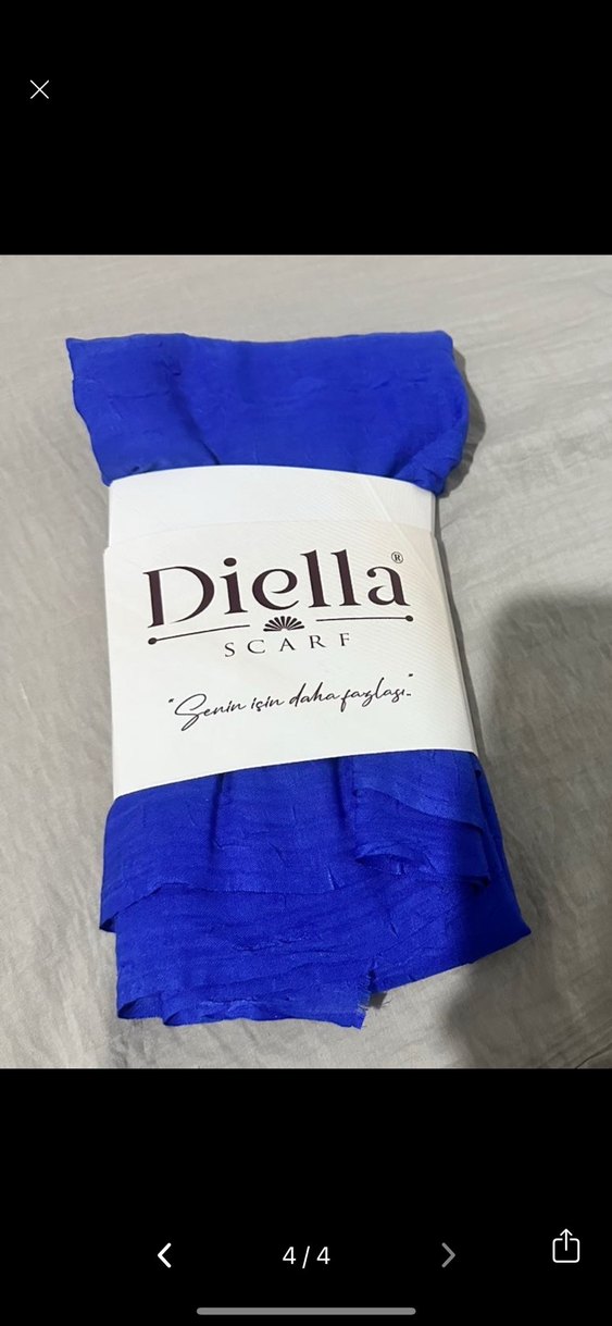 Diella Koyu Mavi  Bambu Kadın Şal - Görsel 4