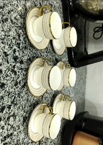 Altın Detaylı Beyaz Fincan Seti - Görsel 4