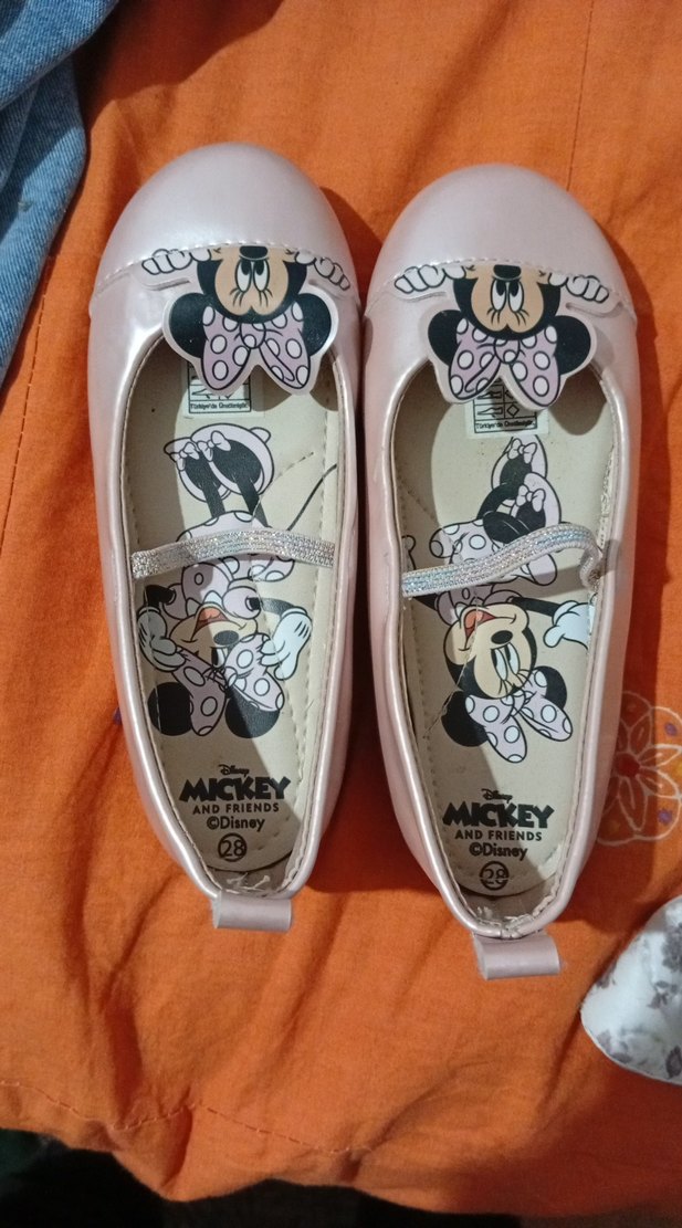 Pembe Minnie Baskılı Kız Babet Ayakkabı - Görsel 4