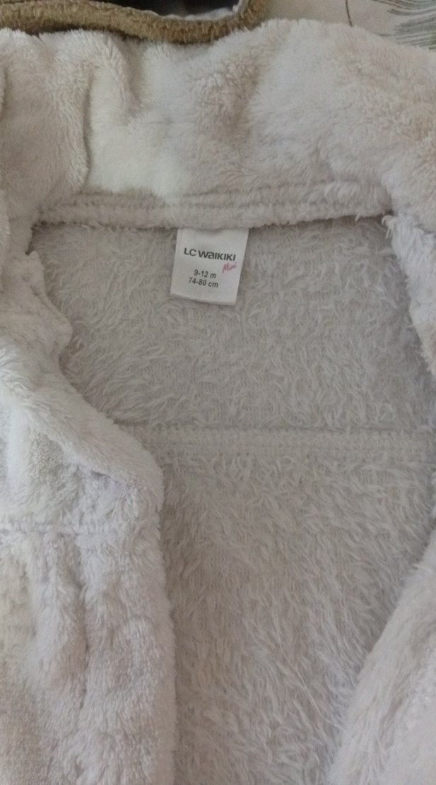 Beyaz Kız Çocuk Polar Bornoz - Görsel 2