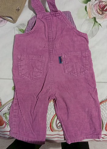 Kız Çocuk Nakışlı Mor Askılı Tulum kalın kot - Görsel 2