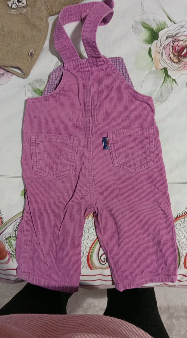 Kız Çocuk Nakışlı Mor Askılı Tulum kalın kot - Görsel 2