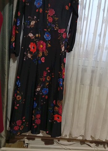 Çiçek Desenli Uzun Bohem Elbise - Görsel 3