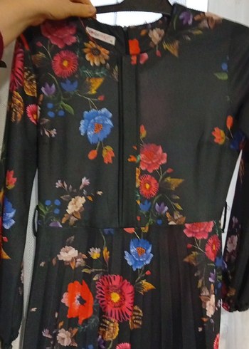 Çiçek Desenli Uzun Bohem Elbise - Görsel 2