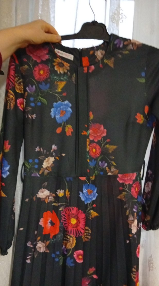 Çiçek Desenli Uzun Bohem Elbise - Görsel 2