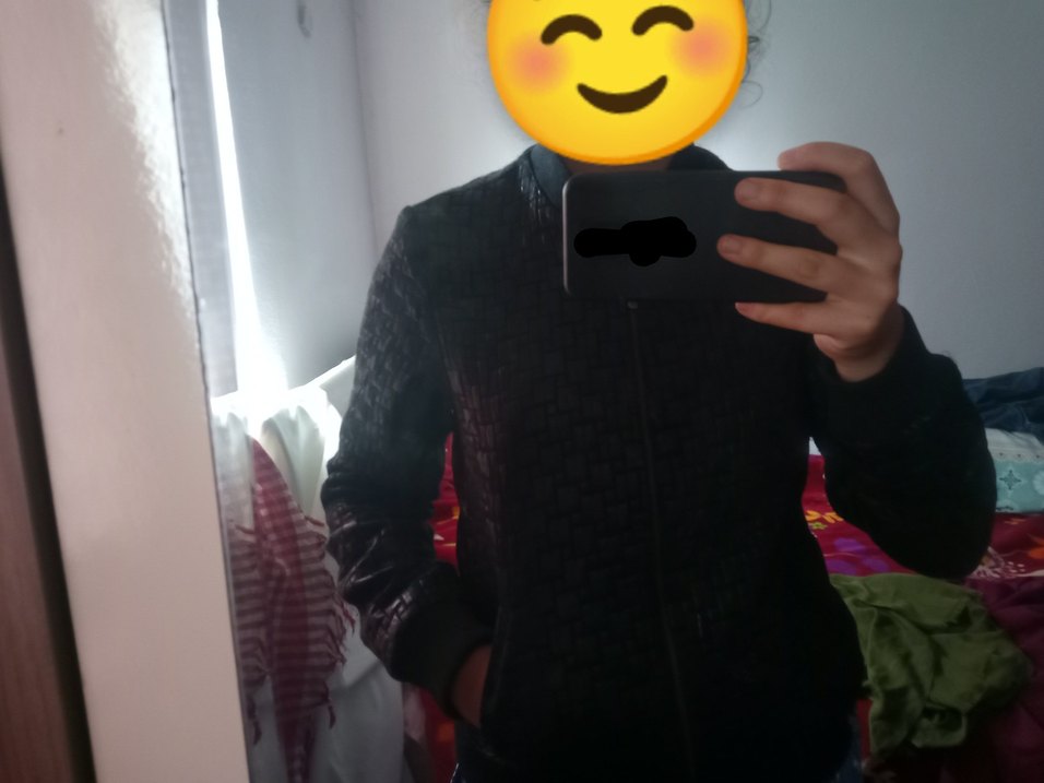 Siyah Deri Fermuarlı  Ceket - Görsel 2