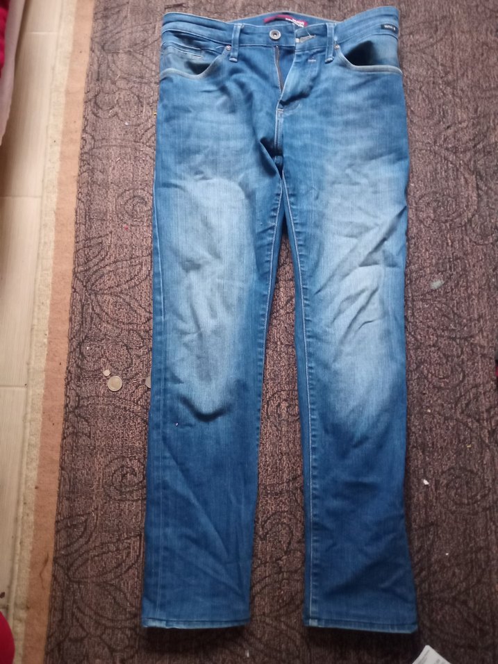 Düğmeli Mavi Bol Kesim Midi Kot Pantolon - Görsel 2