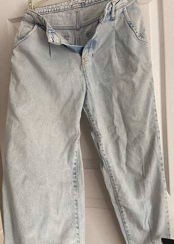 Kadın  Bol Kesim Midi Kot Pantolon - Görsel 4