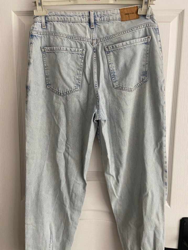 Kadın  Bol Kesim Midi Kot Pantolon - Görsel 5