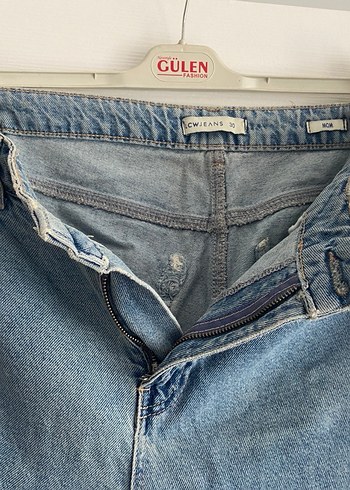 Kadın Yırtık Bol Kot Pantolon - Görsel 2