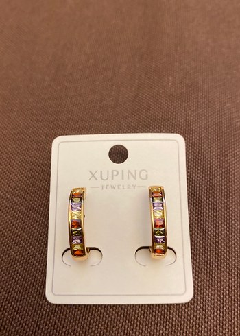 XUPING Renkli Mini Sıralı Taşlı Küpeler