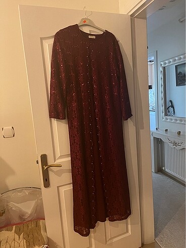 50 Beden bordo Renk Elbise