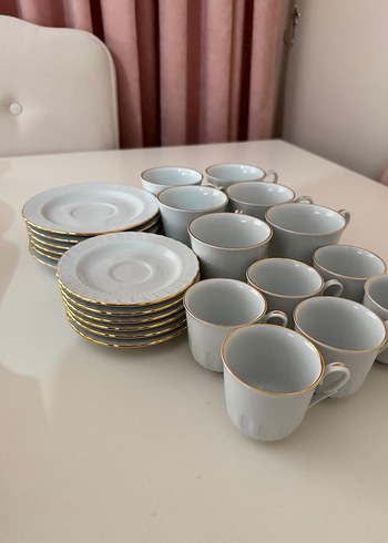 Beyaz ve Altın Kenarlı 6'lı Kahve Fincanı Takımı - Görsel 6