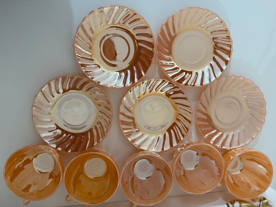 Parlak Bej Cam Fincan ve Tabak Seti - Görsel 4