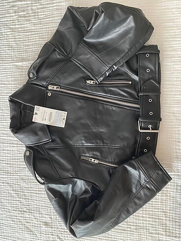 Zara Zara marka orjinal yeni sezon suni deri crop bıker ceket