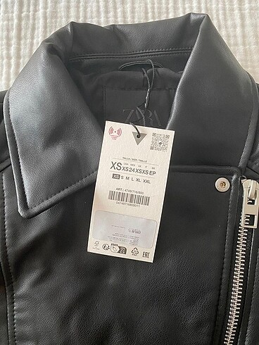 xs Beden Zara marka orjinal yeni sezon suni deri crop bıker ceket